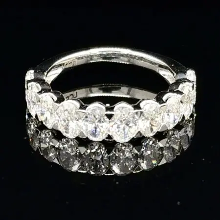 Band of oval diamonds set in white gold
